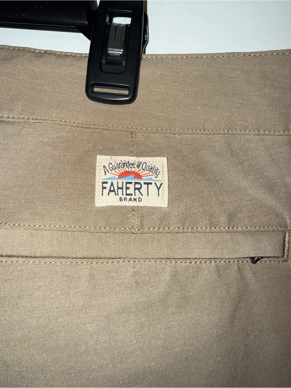 Faherty All Day  Khaki Casual Drawstring Shorts, size 40